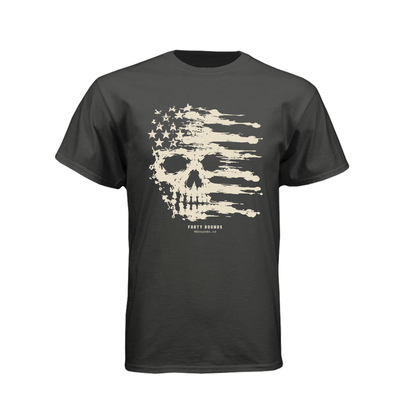 FORTY ROUNDS — Smeared Skull Flag Tee