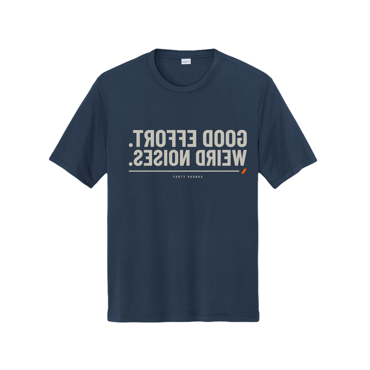 Good Effort — Dryfit Mirror Tee · True Navy · Front