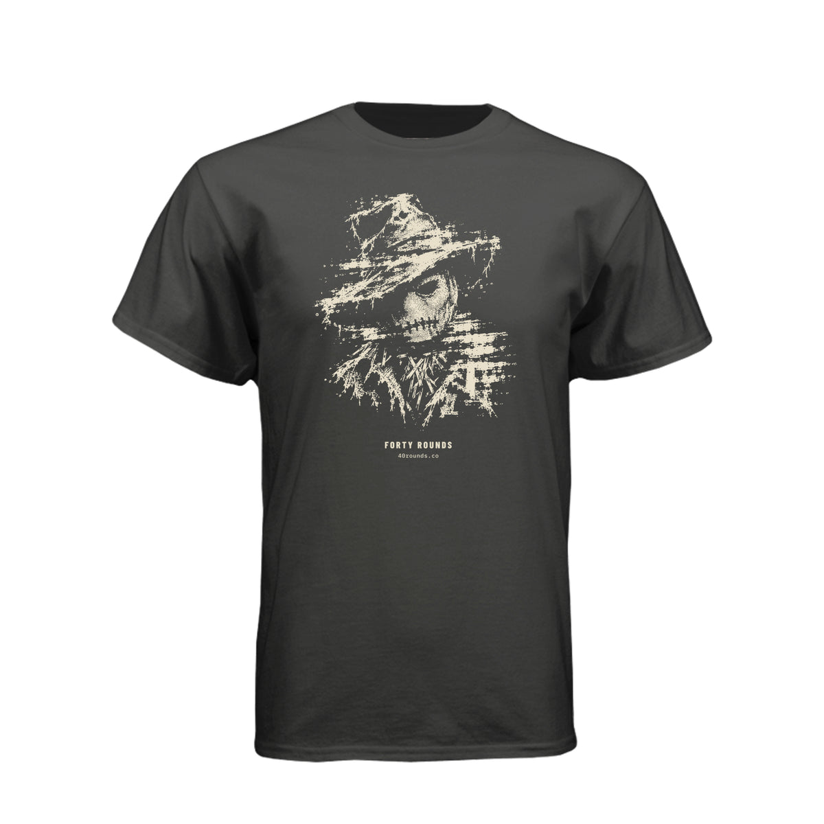 FORTY ROUNDS — Scarecrow Tee · Black · Front