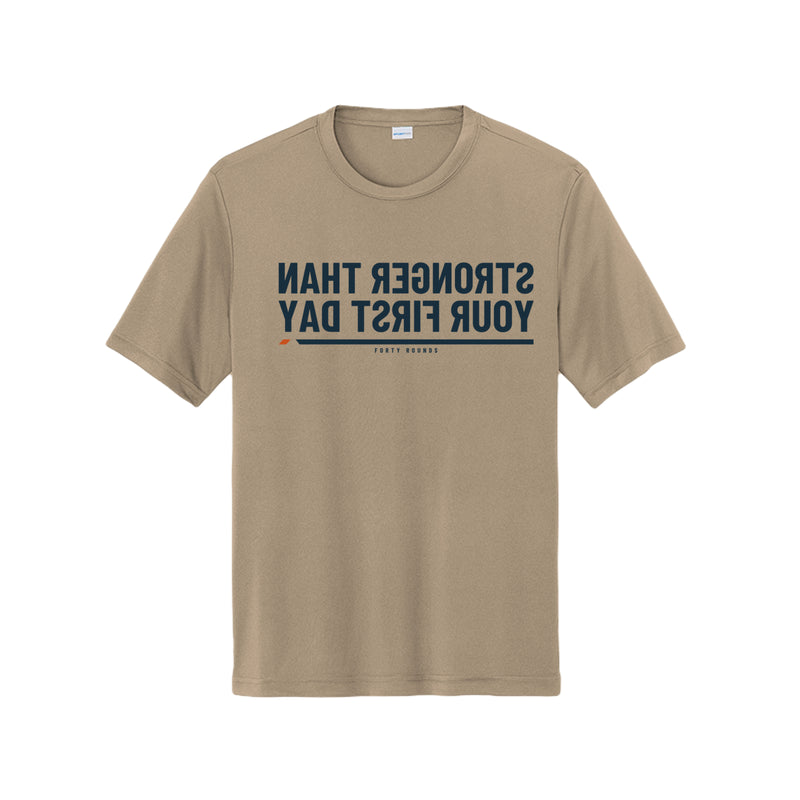 Stronger Than Your First Day — Dryfit Mirror Tee
