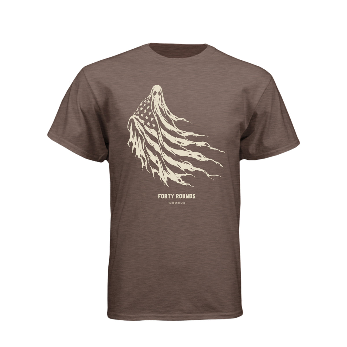 FORTY ROUNDS — Phantom Flag Front-Only Tee · Espresso · Front